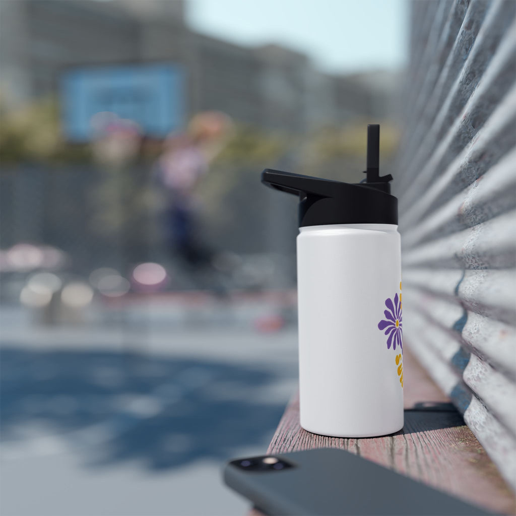 Summer Floral Stainless Steel Water Bottle — Retro Daisy Flowers